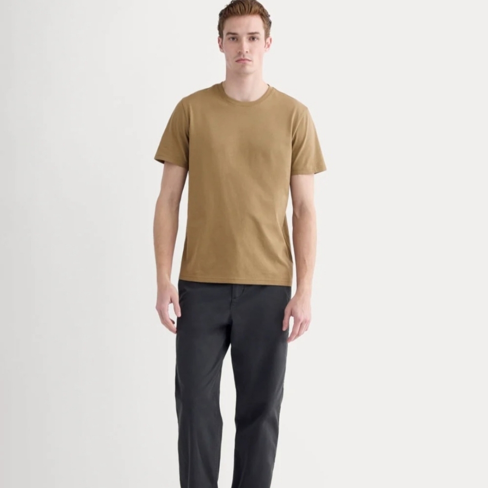 Everlane Uniform Classic Crewneck Career Academia Tee Shirt Sz M Brown